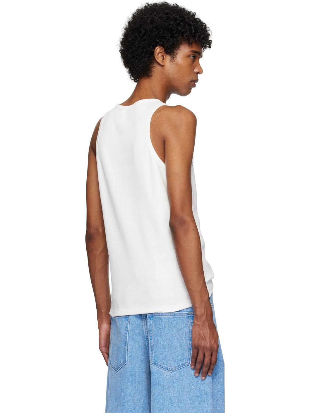 White Fitted Tank Top - 3