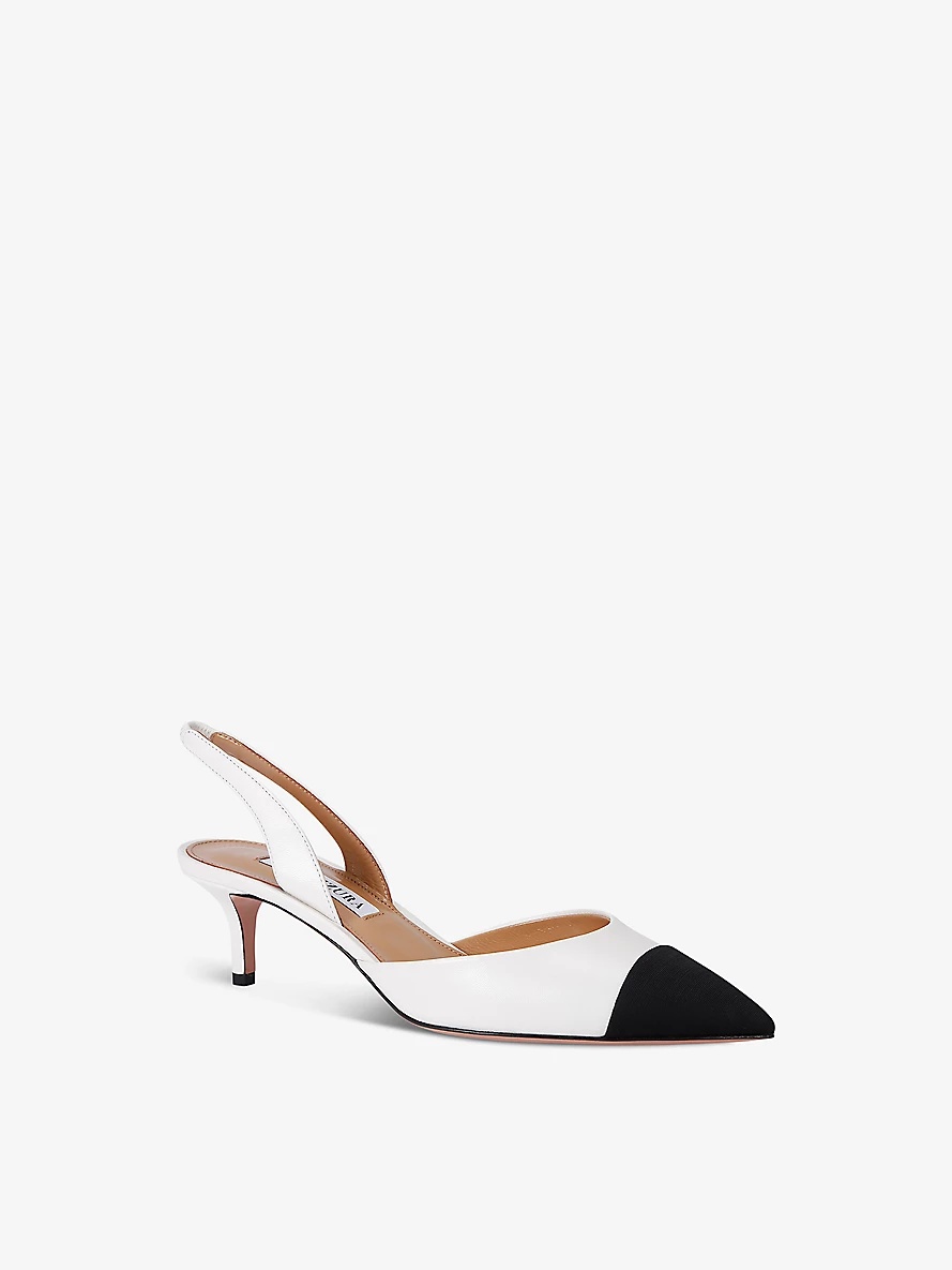 Milanese leather slingback courts - 3