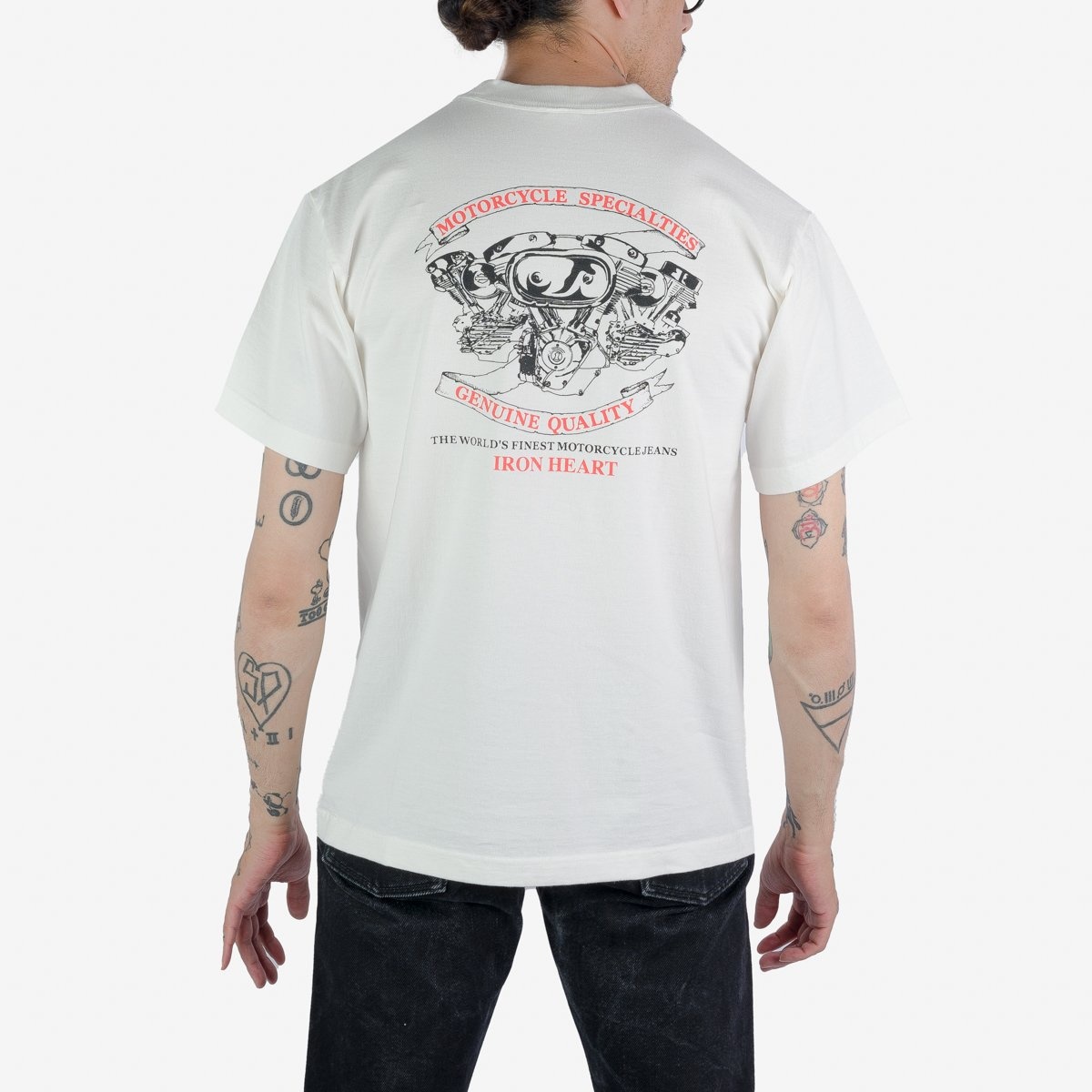 IHPT-2302-WHT 7.5oz Printed Loopwheel Crew Neck T-Shirt - White - 4