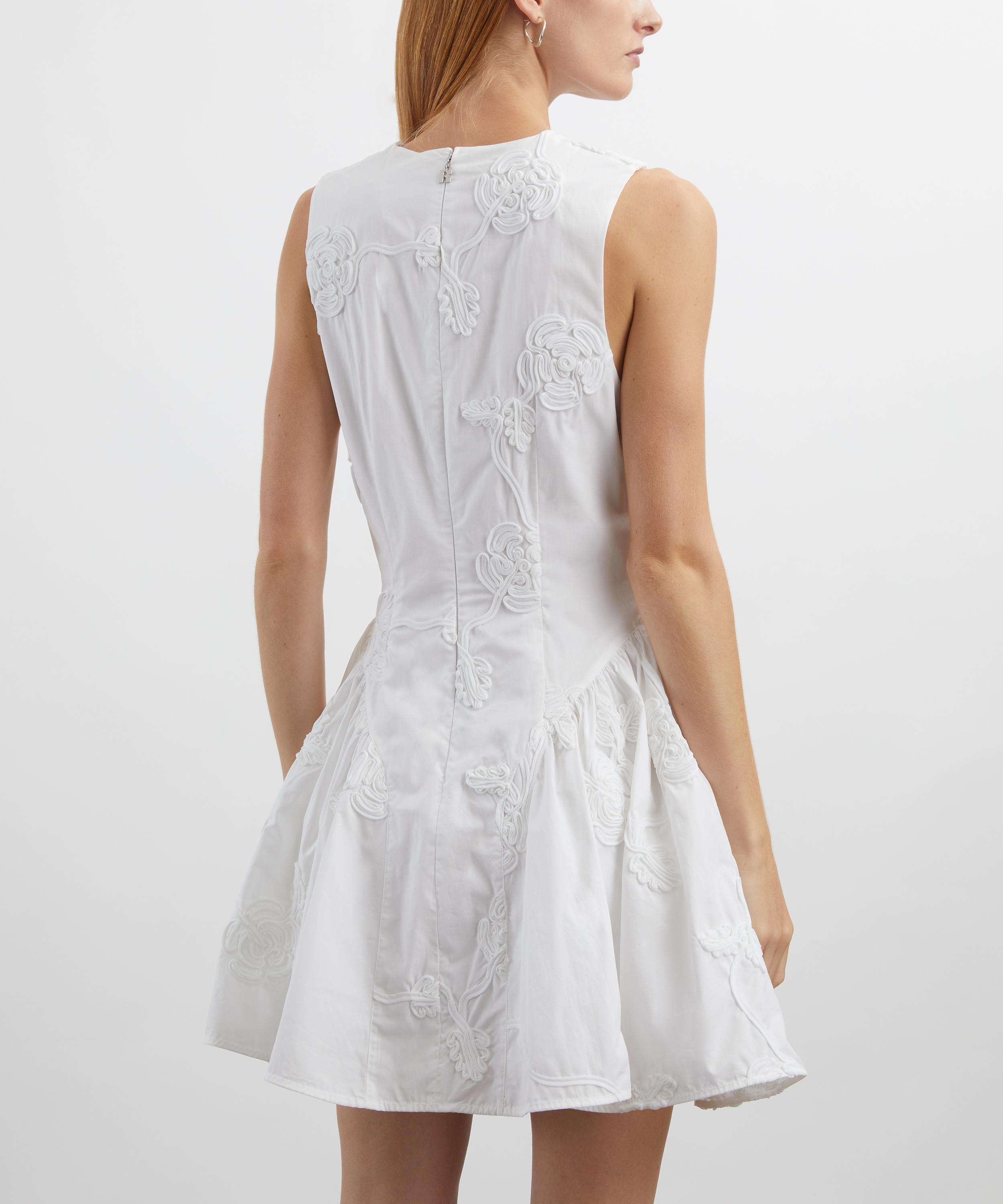 Bright White Flower Poplin Mini Dress - 4