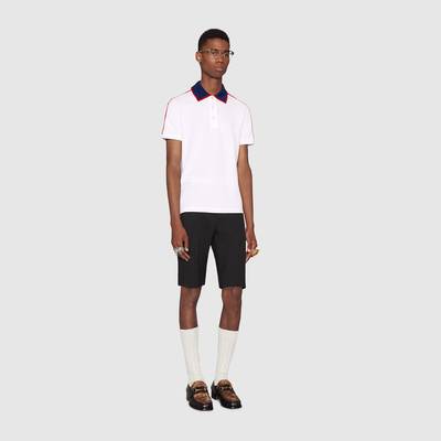 GUCCI Cotton polo with Gucci stripe outlook