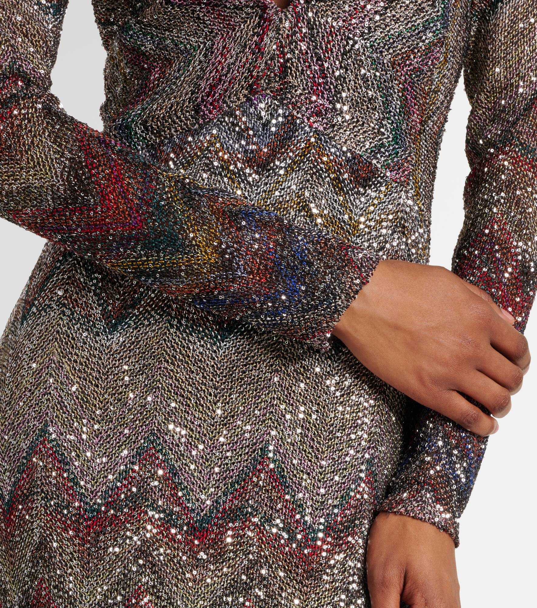 Zigzag sequined lamé maxi dress - 5