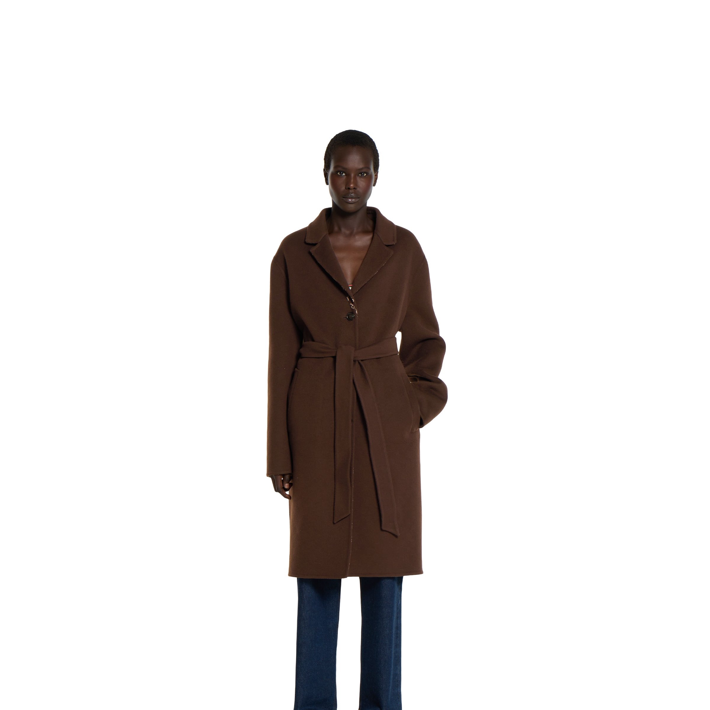 Reversible silk wool coat - 3