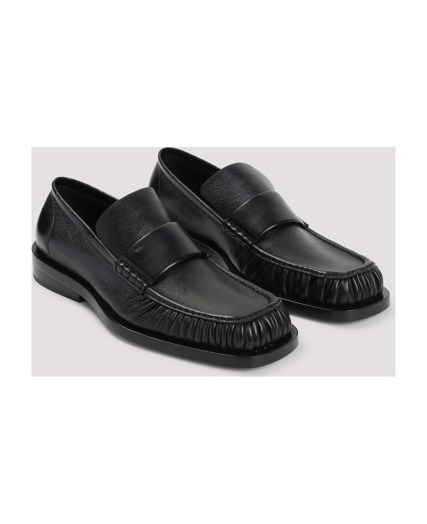 Black Leather Loafers - 5