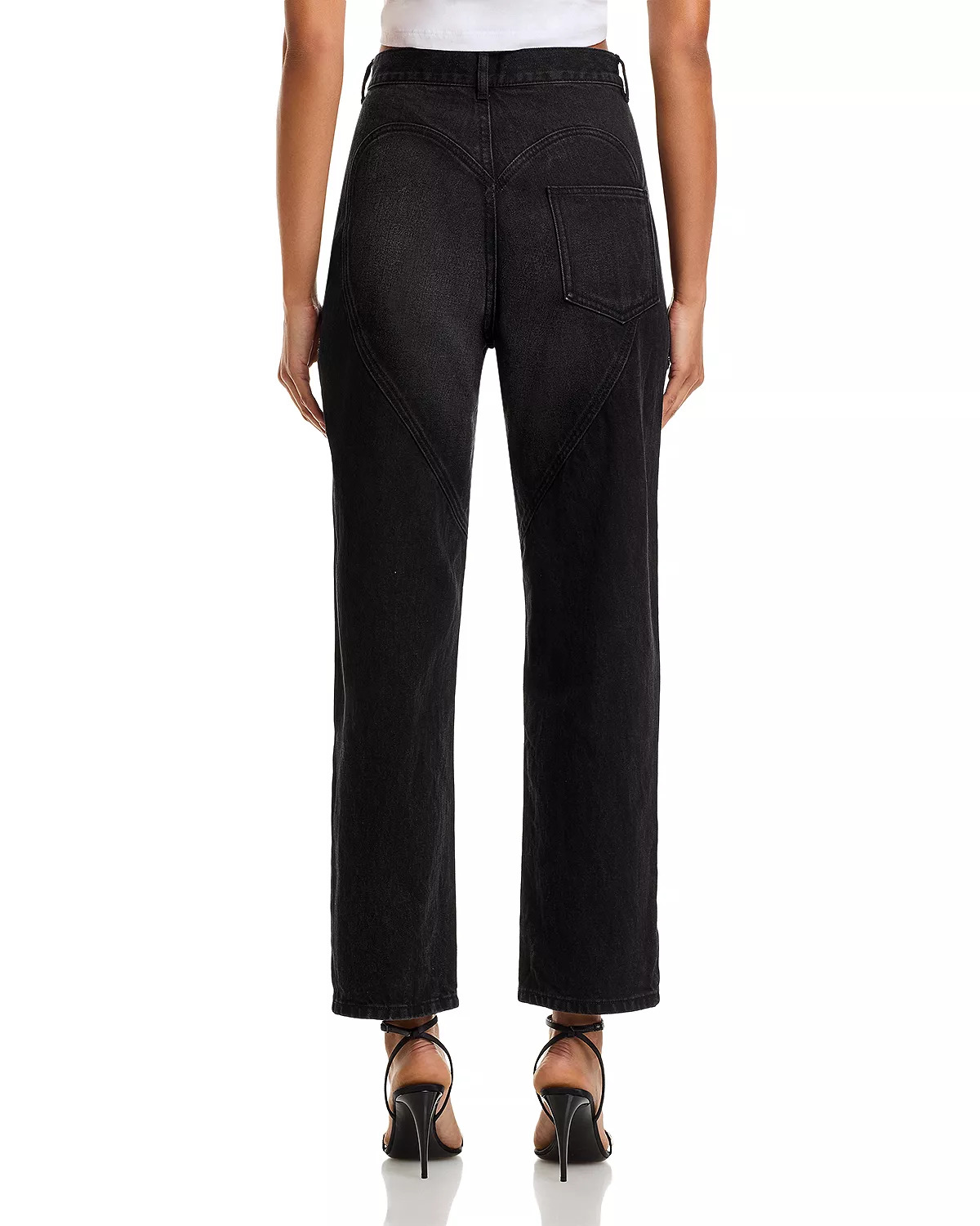 Crystal Slit Jeans in Black - 3