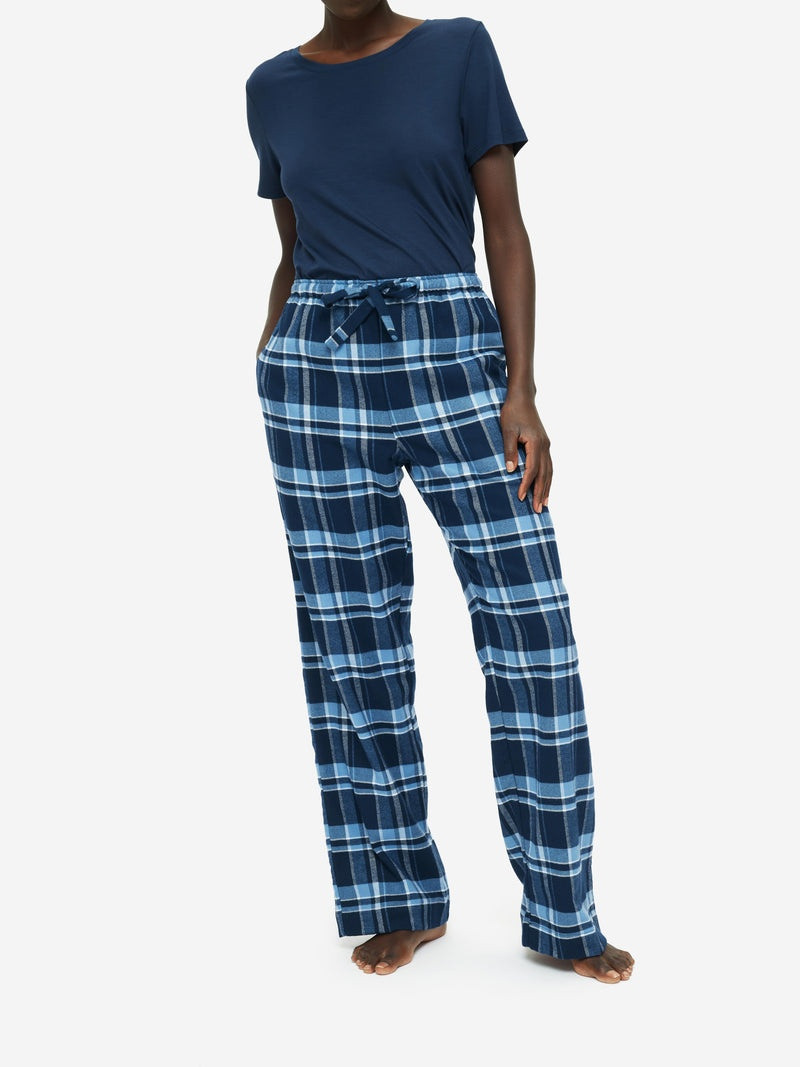Women's Lounge Trousers Kelburn 22 Brushed Cotton Navy 2