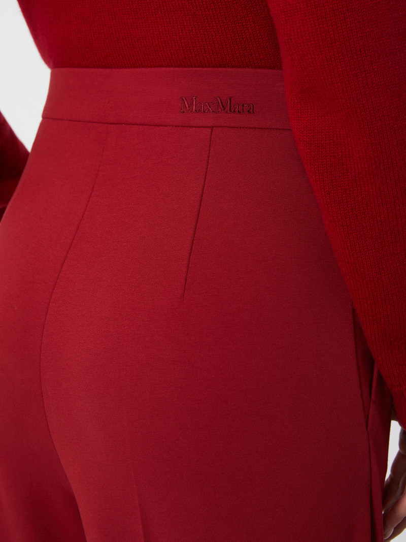 TAVERNA Compact jersey trousers - DARK RED 5