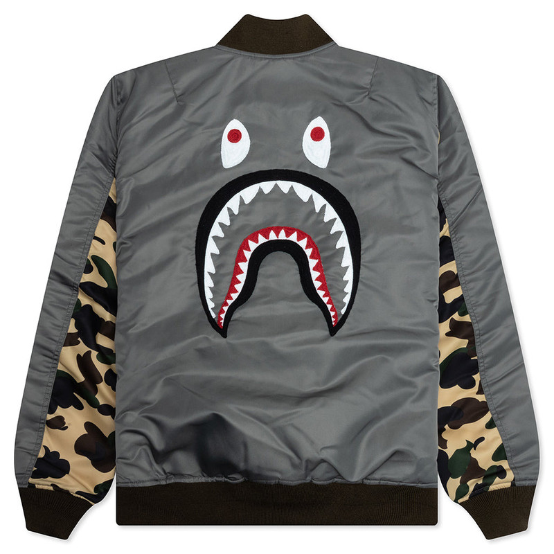 A BATHING APE® SHARK MA-1 - OLIVE DRAB outlook