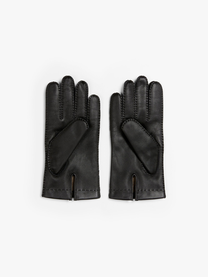 BLACK HAIRSHEEP LEATHER CASHMERE LINED GLOVES 3