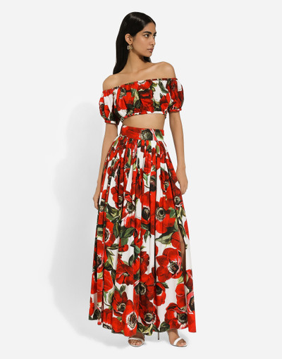 Dolce & Gabbana Long anemone-printed cotton circle skirt outlook
