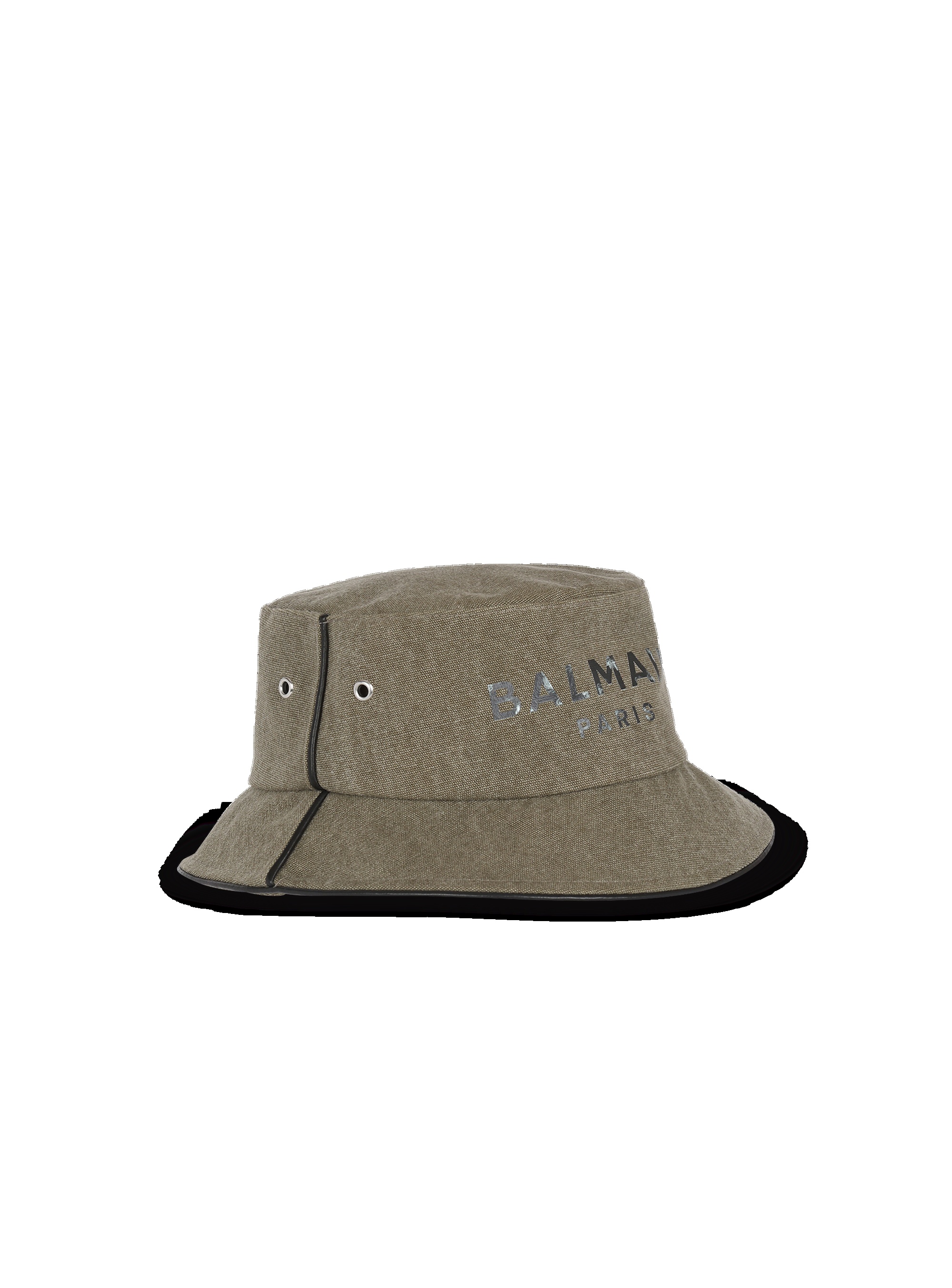 Cotton canvas bucket hat with Balmain Paris logo - 4