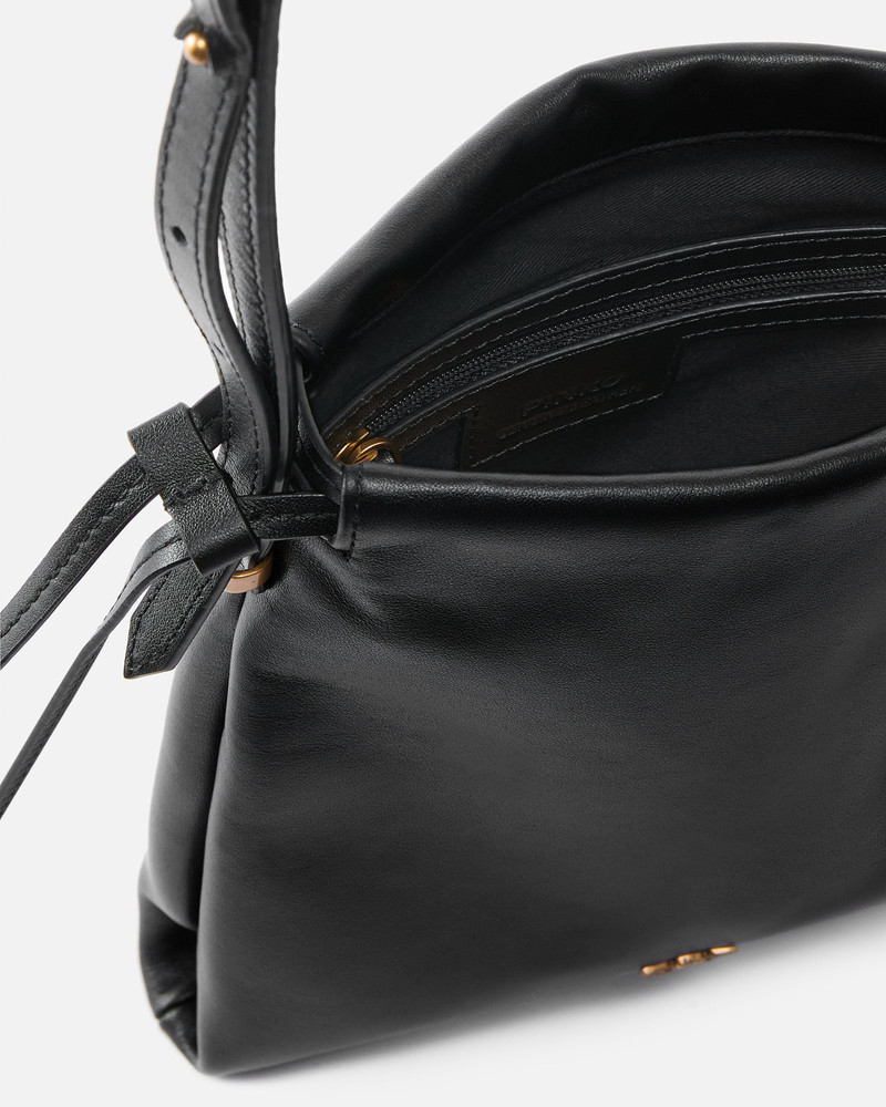 LEATHER MINI SLOUCHY BAG WITH LOVE BIRDS LOGO 4
