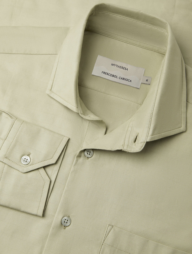 FRESCOBOL CARIOCA EMILIO HERRINGBONE DENIM SHIRT outlook