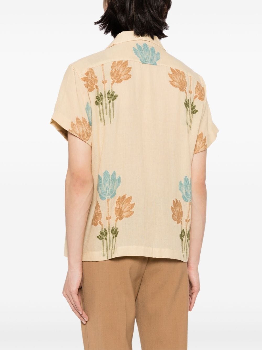 patterned-jacquard short-sleeve shirt - 4