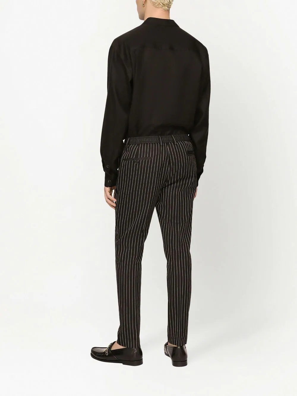 pinstripe jacquard tailored trousers - 4