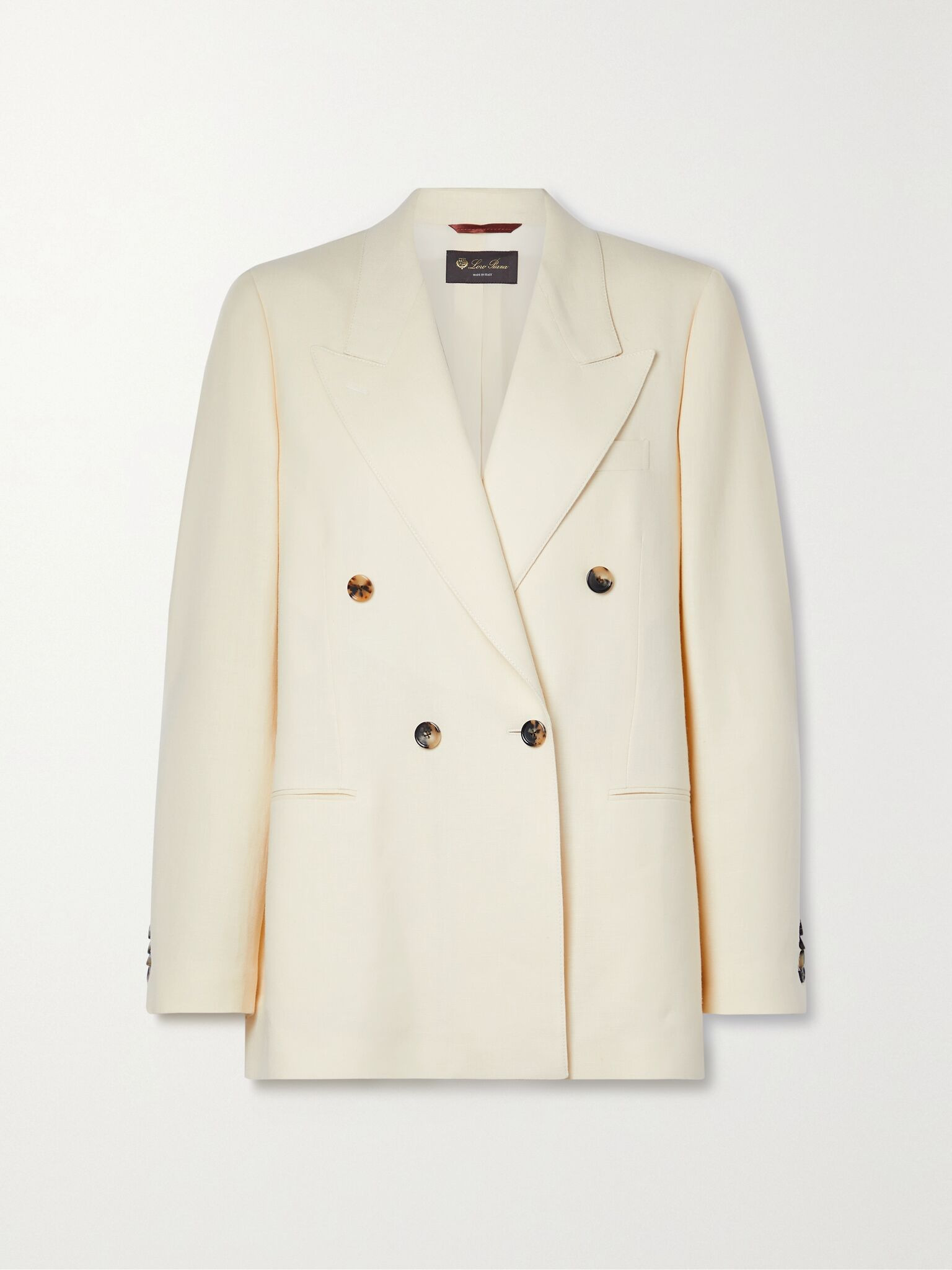 Aurora linen and wool-blend twill blazer White - 1