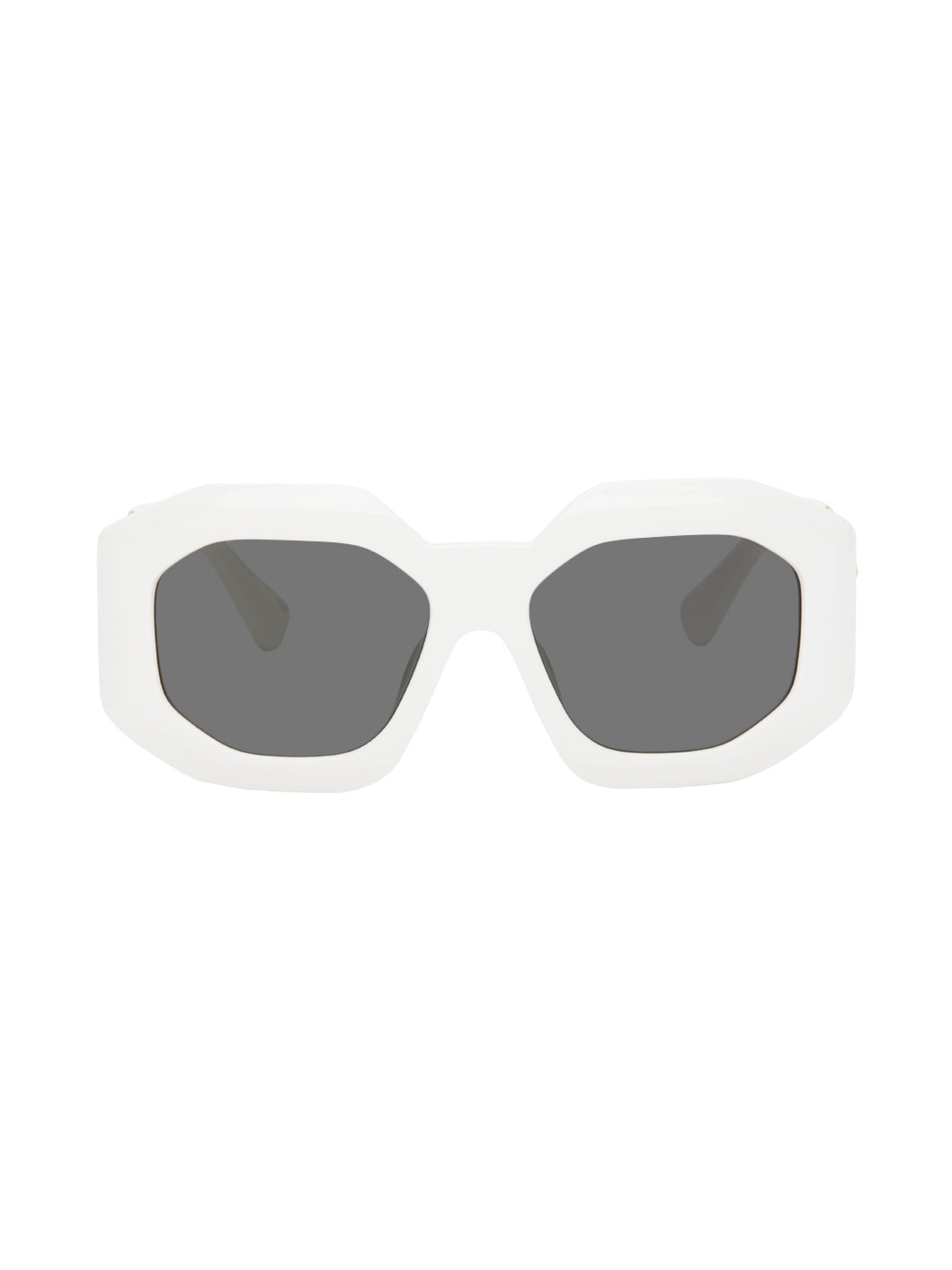 White Oversize Octagon Acetate Sunglasses - 1