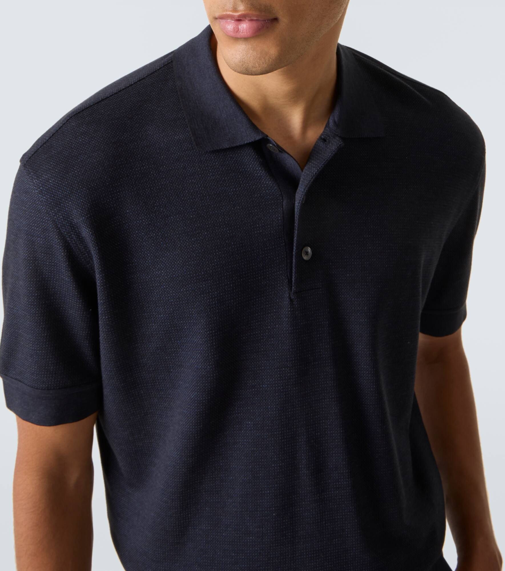Cotton and silk polo shirt - 6