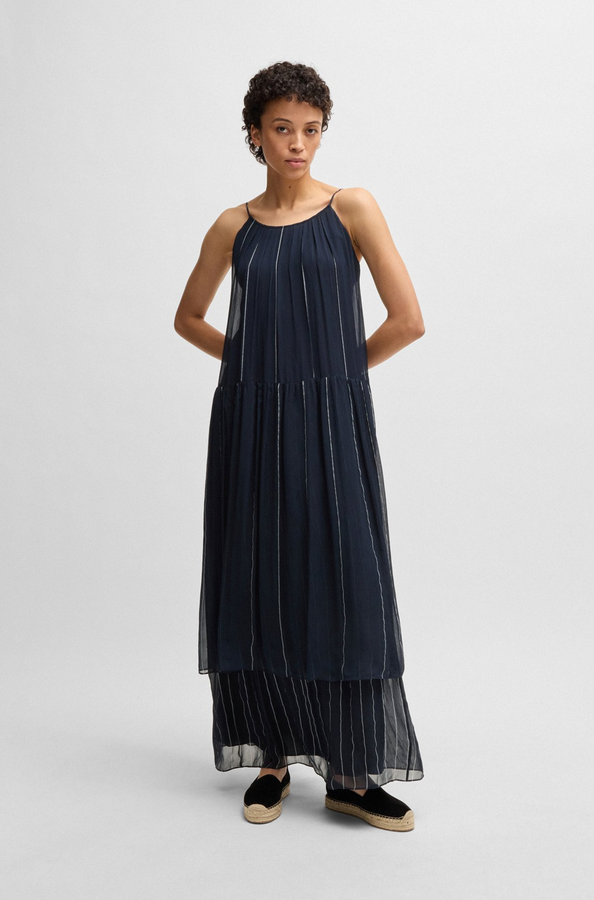 TIERED STRIPED DRESS WITH SILK - 2