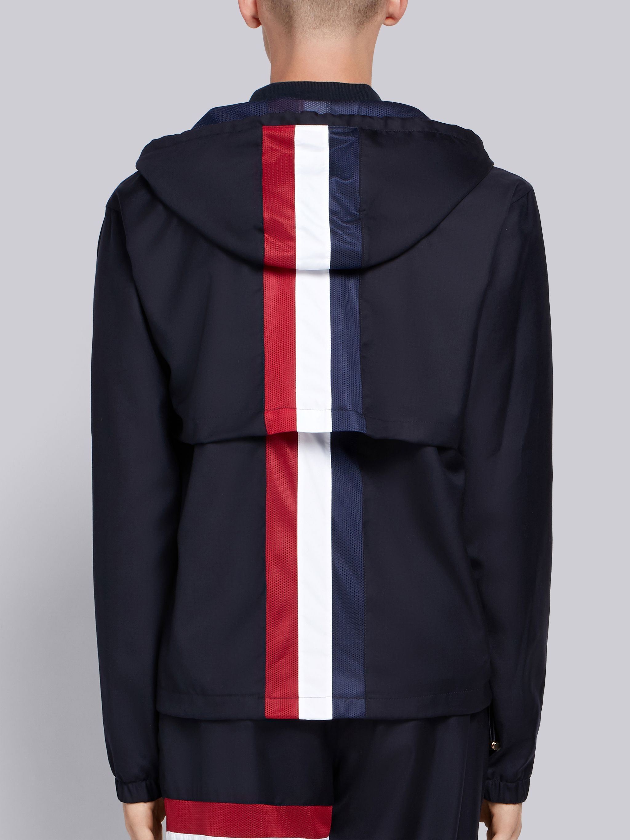 Center-Back Stripe Wool Hoodie - 2