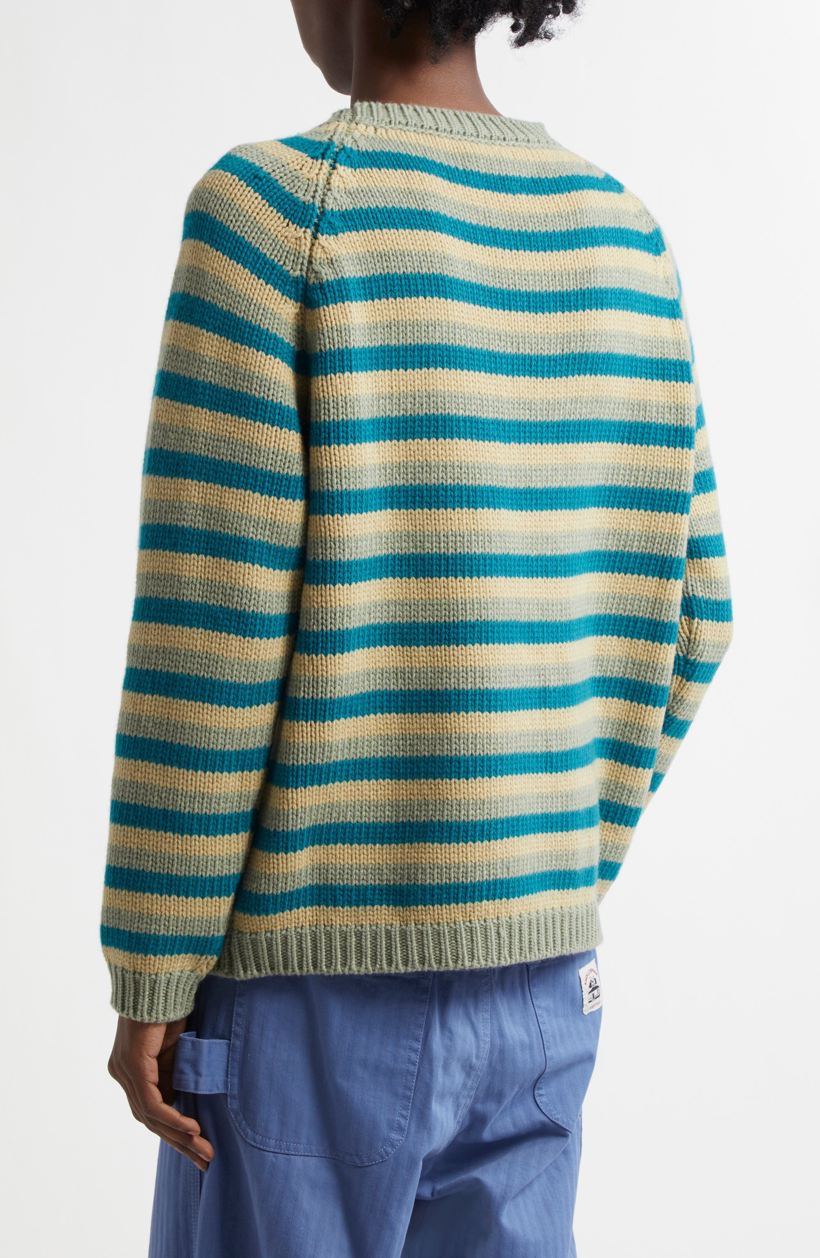 Bode Mossy Glen Wool Crewneck Sweater in Green Multi at Nordstrom - 2