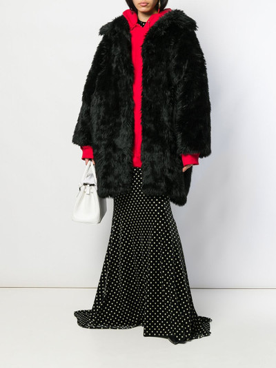BALENCIAGA oversized faux-fur coat outlook