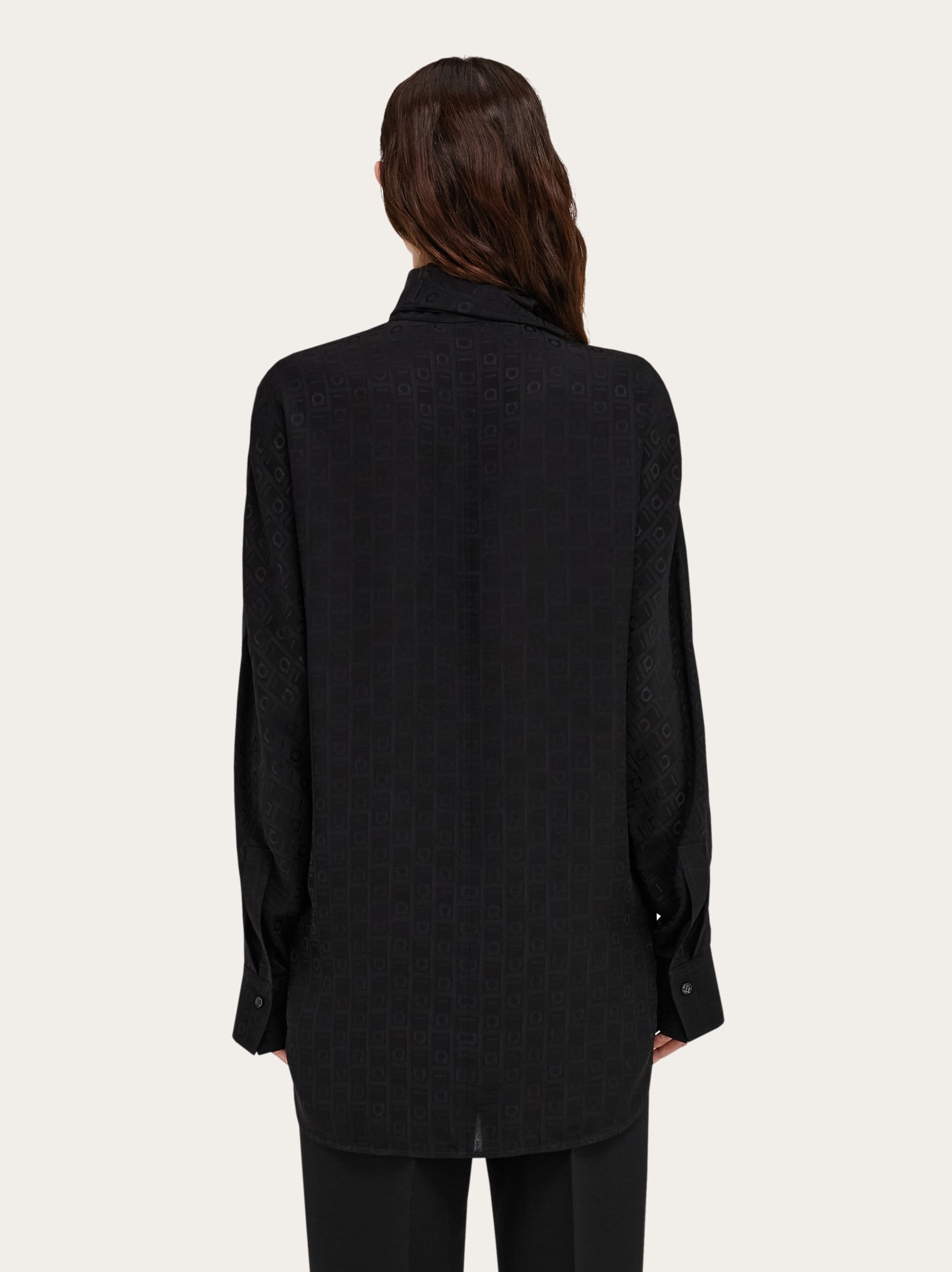 Viscose blouse with sash collar - 4