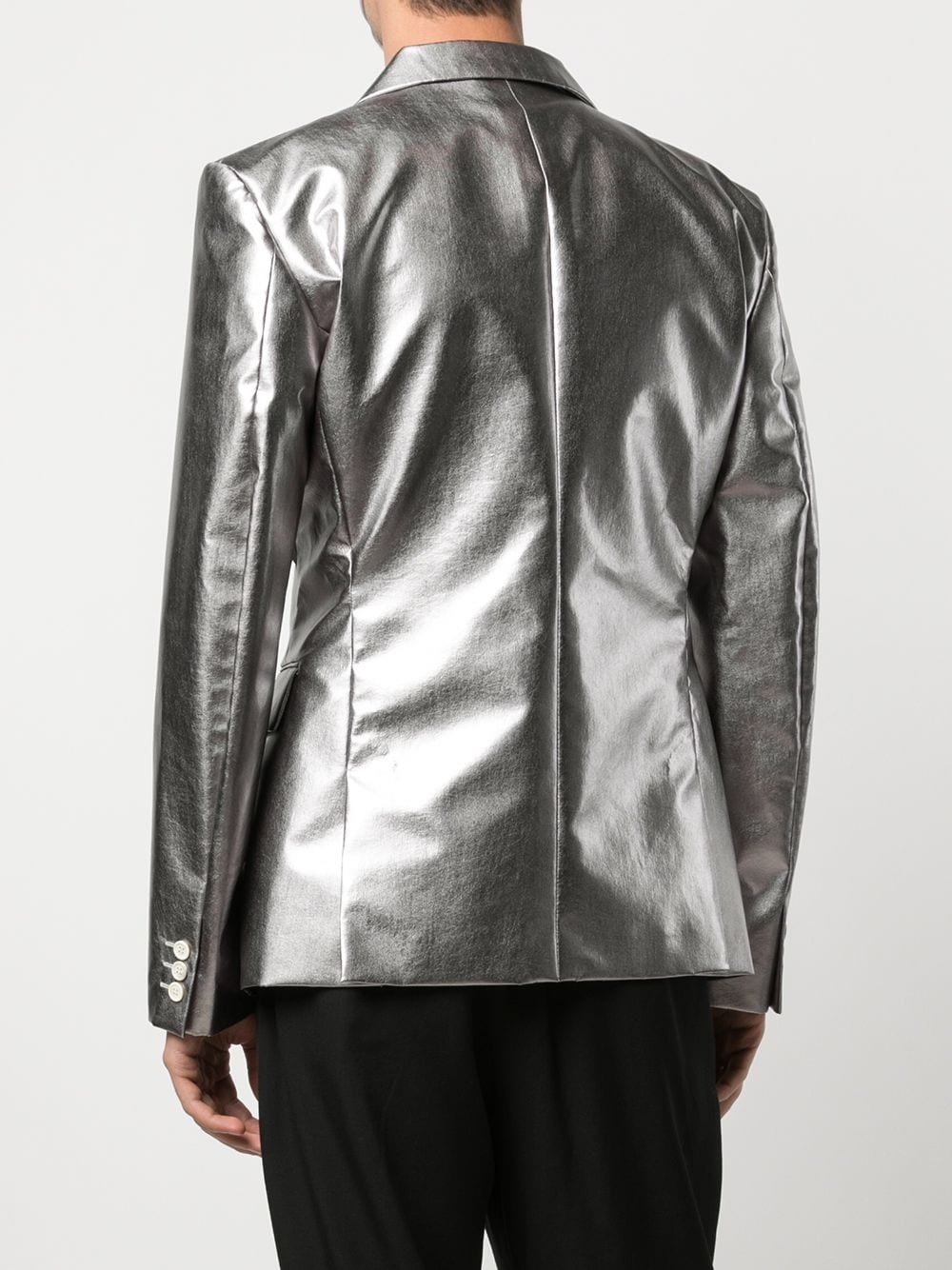 metallic single-breasted blazer - 4