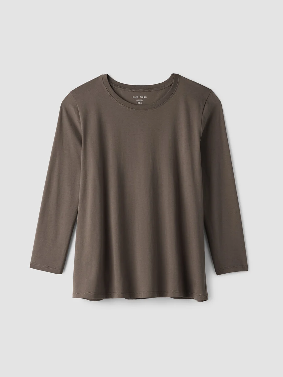Organic Pima Cotton Jersey 3/4-Sleeve Tee - 1