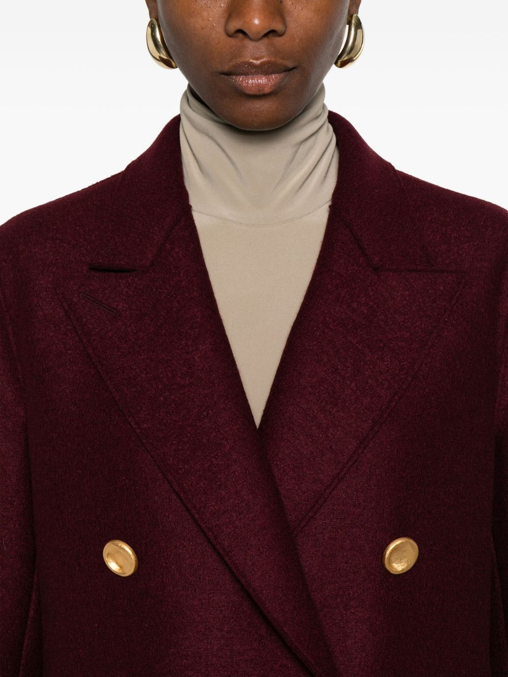 double-breasted gold-button coat - 5