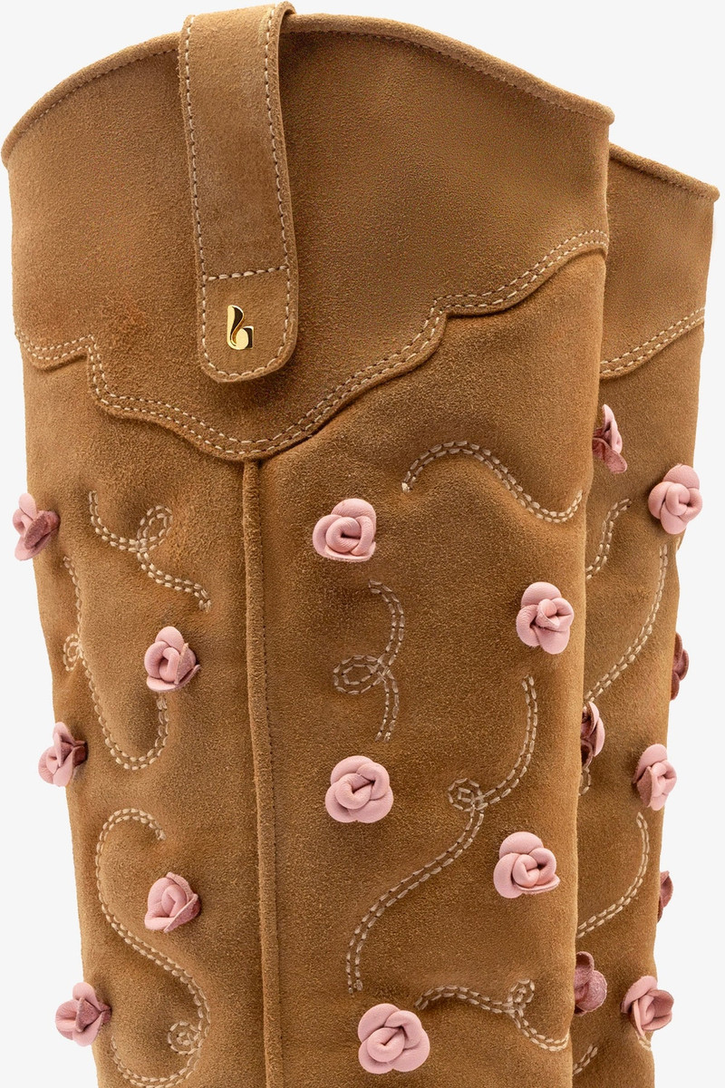 Paloma Boot In Peanut Suede And Tulip Leather 4