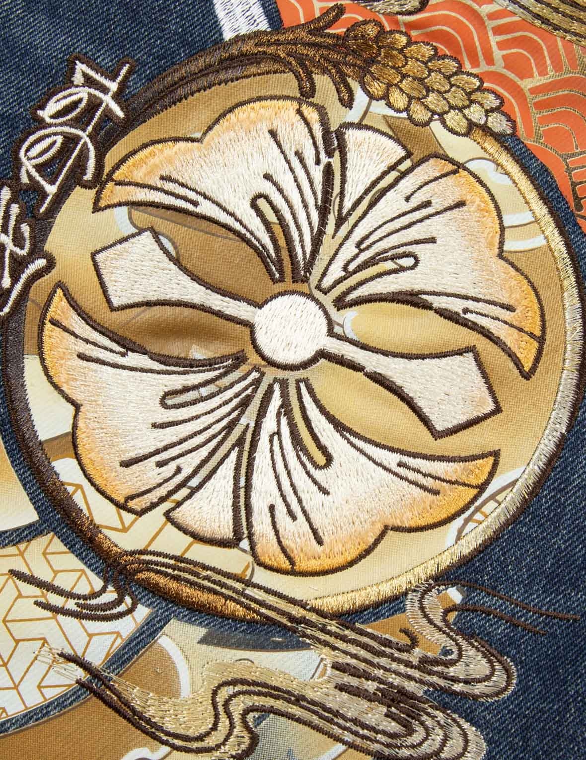 HANAFUDA DARUMA DAICOCK EMBROIDERY CARROT FIT DENIM JEANS #2017 - 8