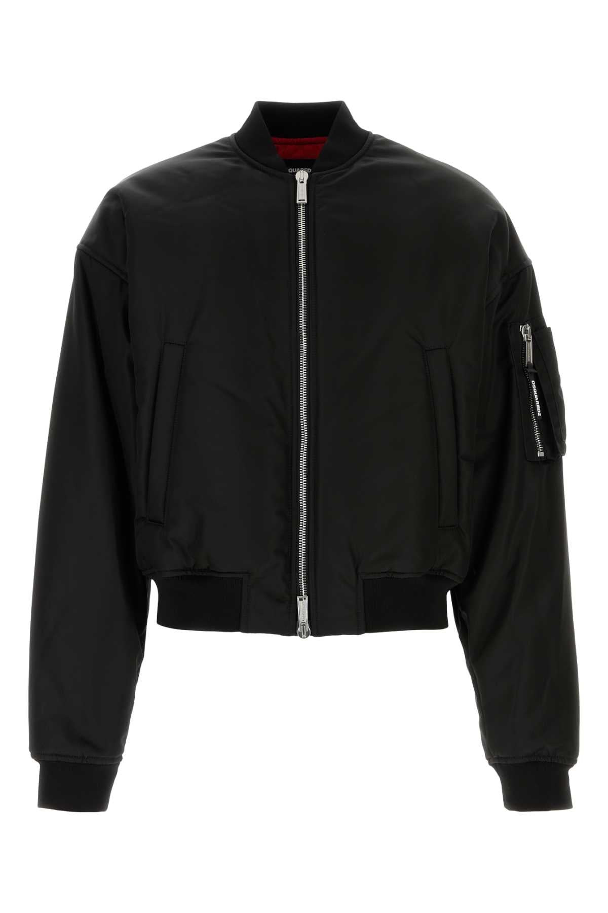 Dsquared Men Black Nylon 80 S Bomber Jacket - 1