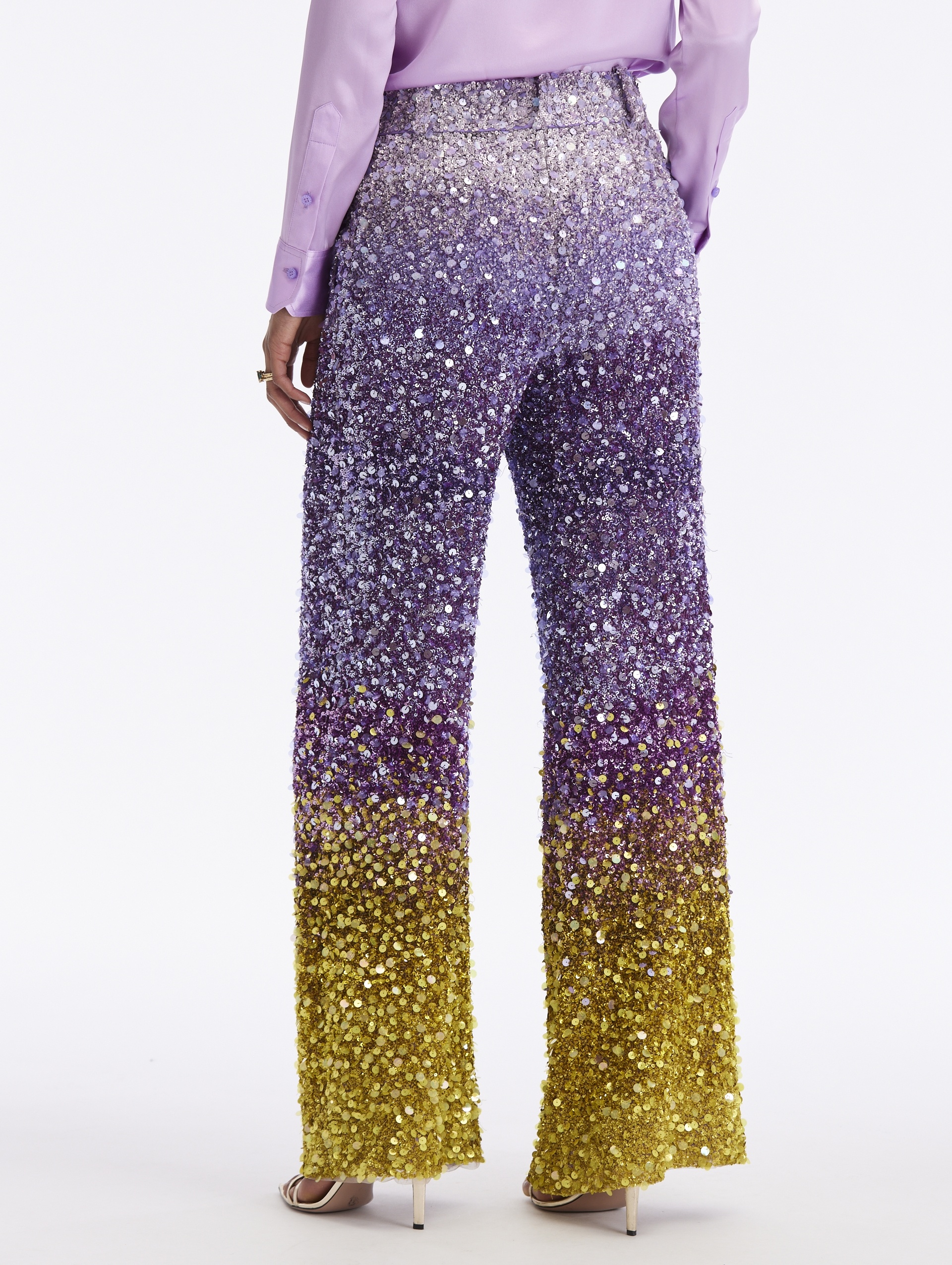 OMBRE SEQUIN EMBROIDERED PANT - 2