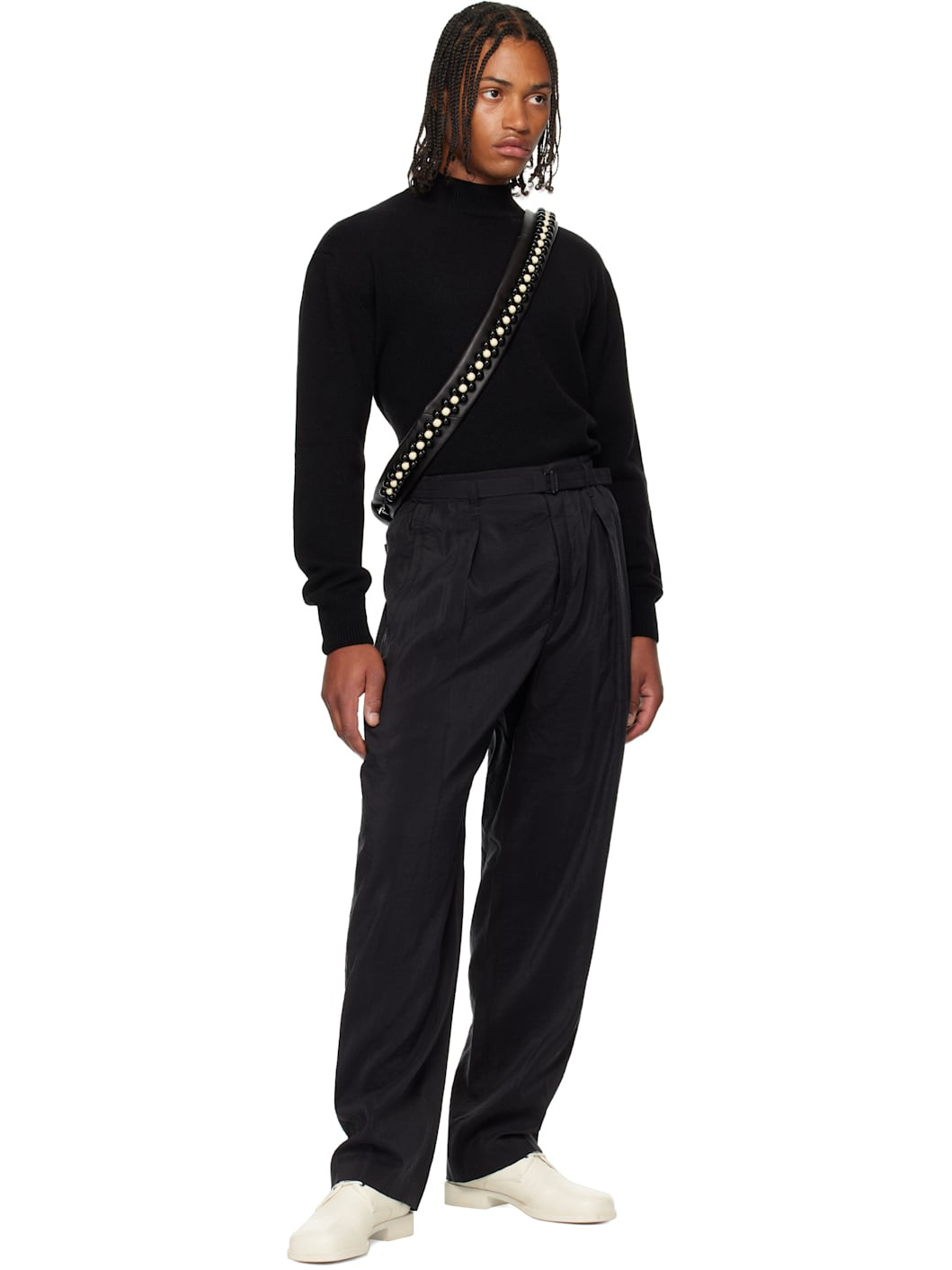 Black Mock Neck Sweater - 5