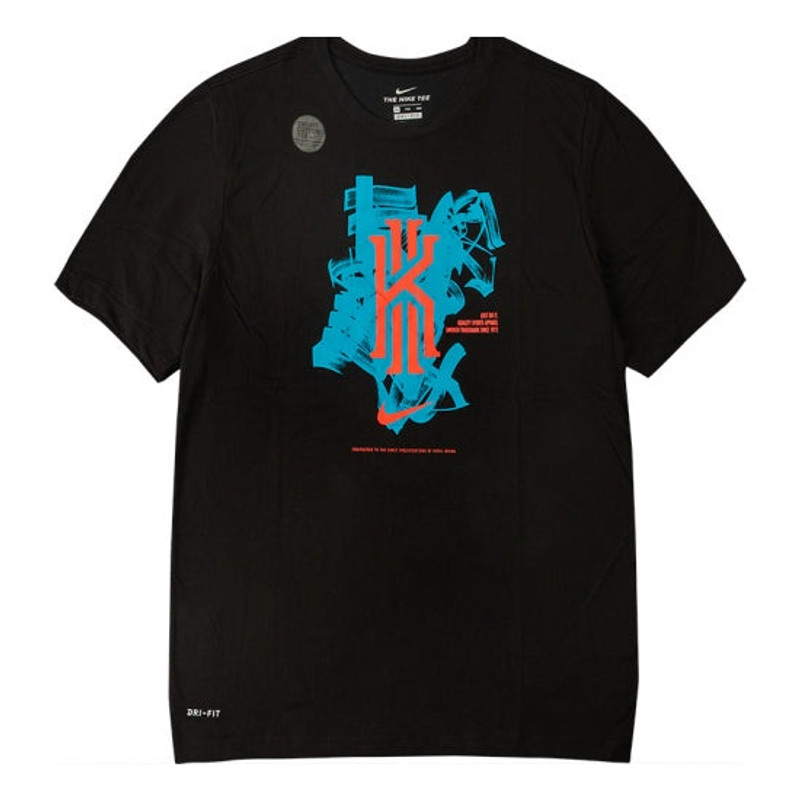 나이키 DRI-FIT 주 메뉴 Kyrie Irving 농구 짧은 소매 '블랙 블루' BQ3604-011 - 1