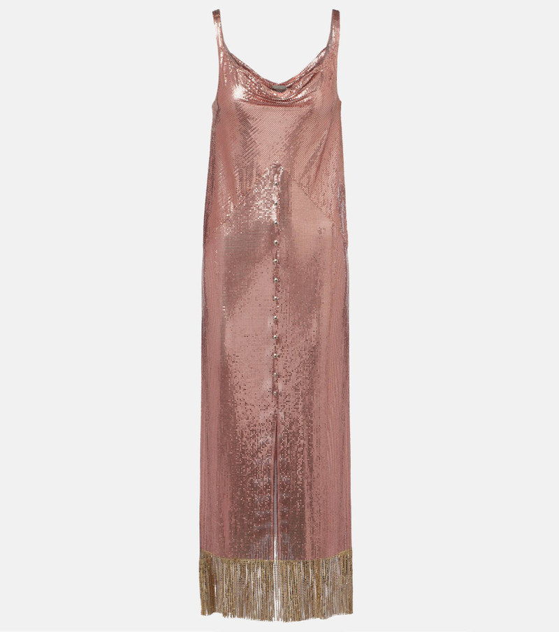 Fringed metallic midi dress 1