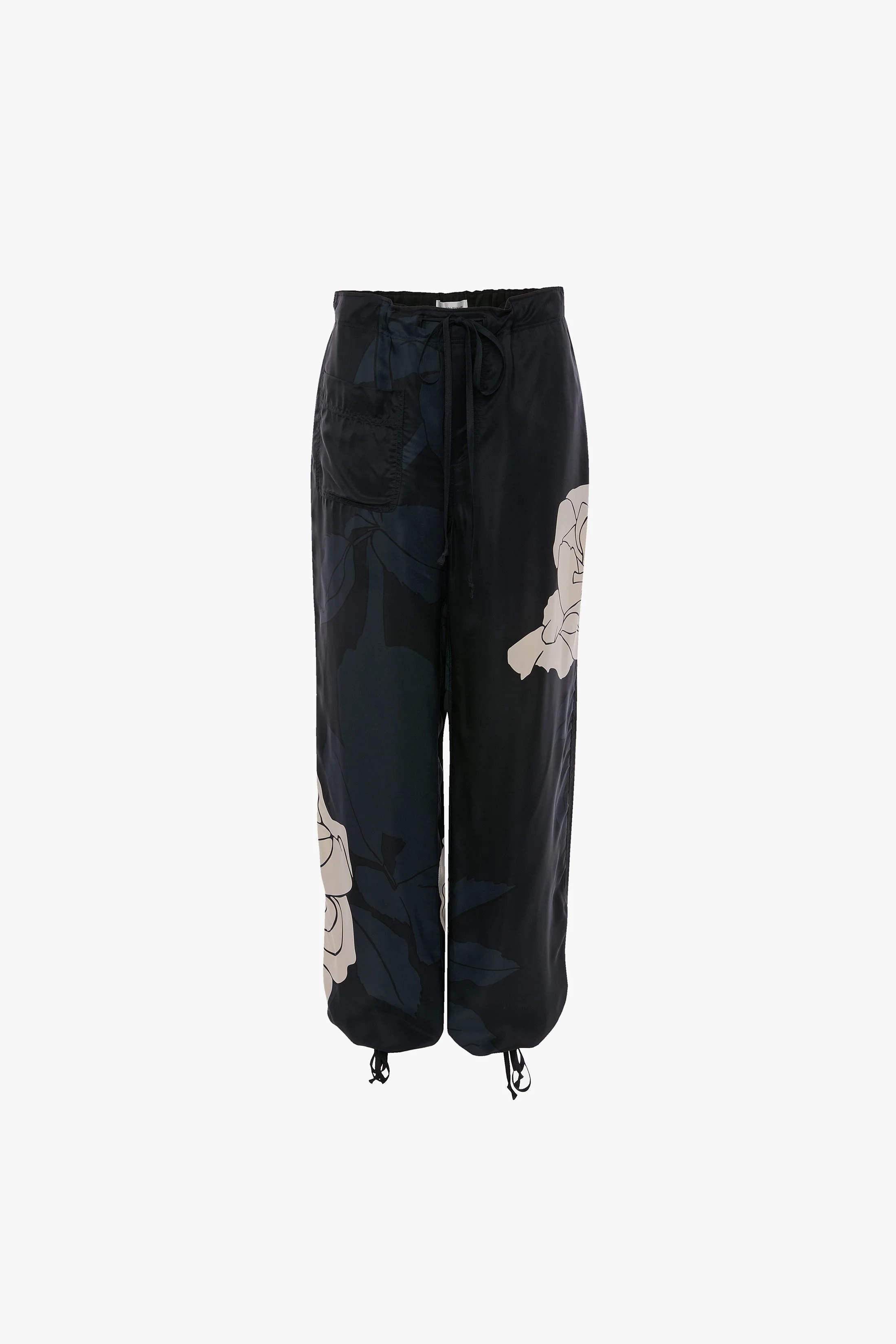 Cargo Trouser In Dark Navy Floral Print - 1