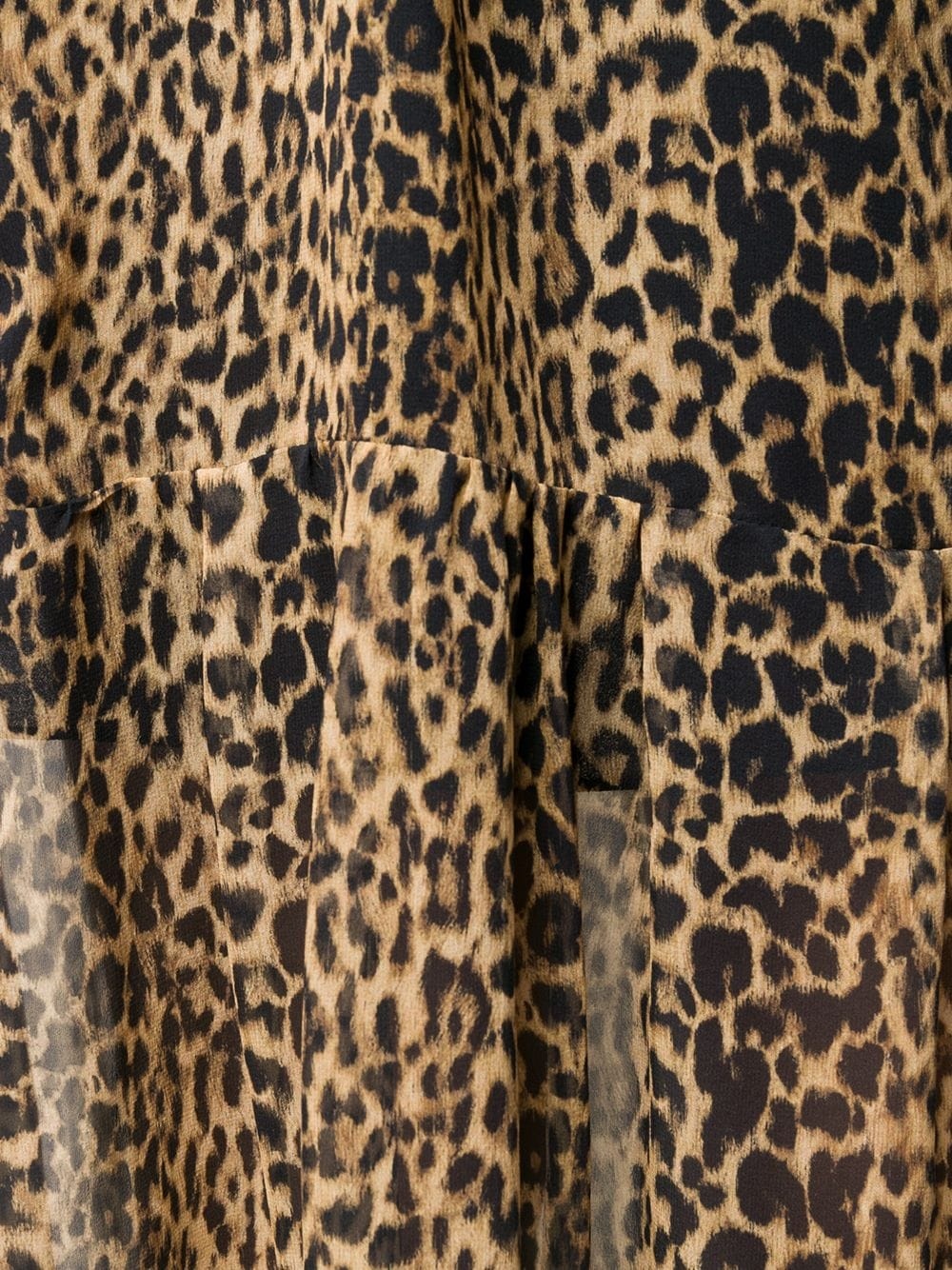 leopard print silk sheer dress - 5