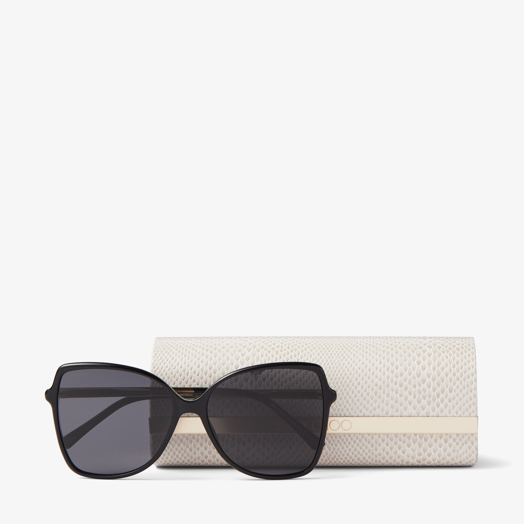 Fede
Black Round-Frame Sunglasses with Glitter Temples - 4