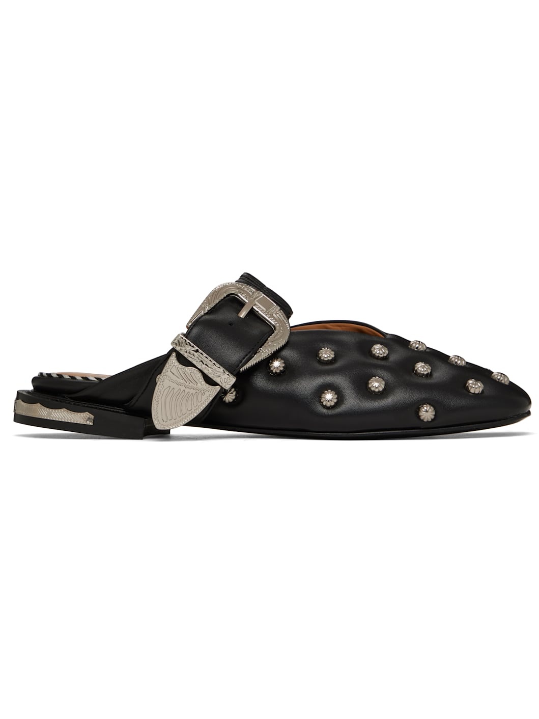 Black Studded Slippers - 1