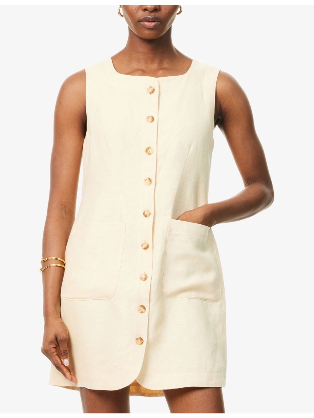 Emma Button-Down Linen Mini Dress - 3