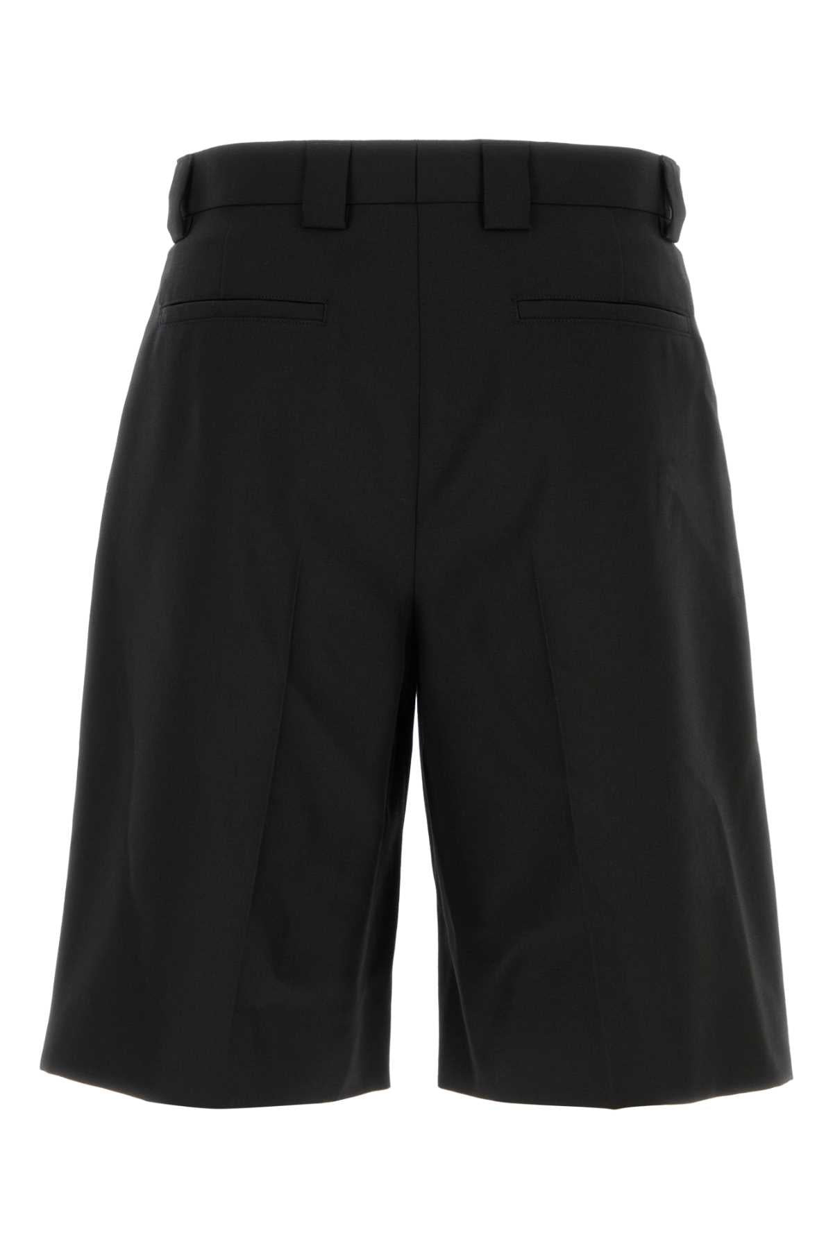 Gucci Men Black Twill Bermuda Shorts - 2