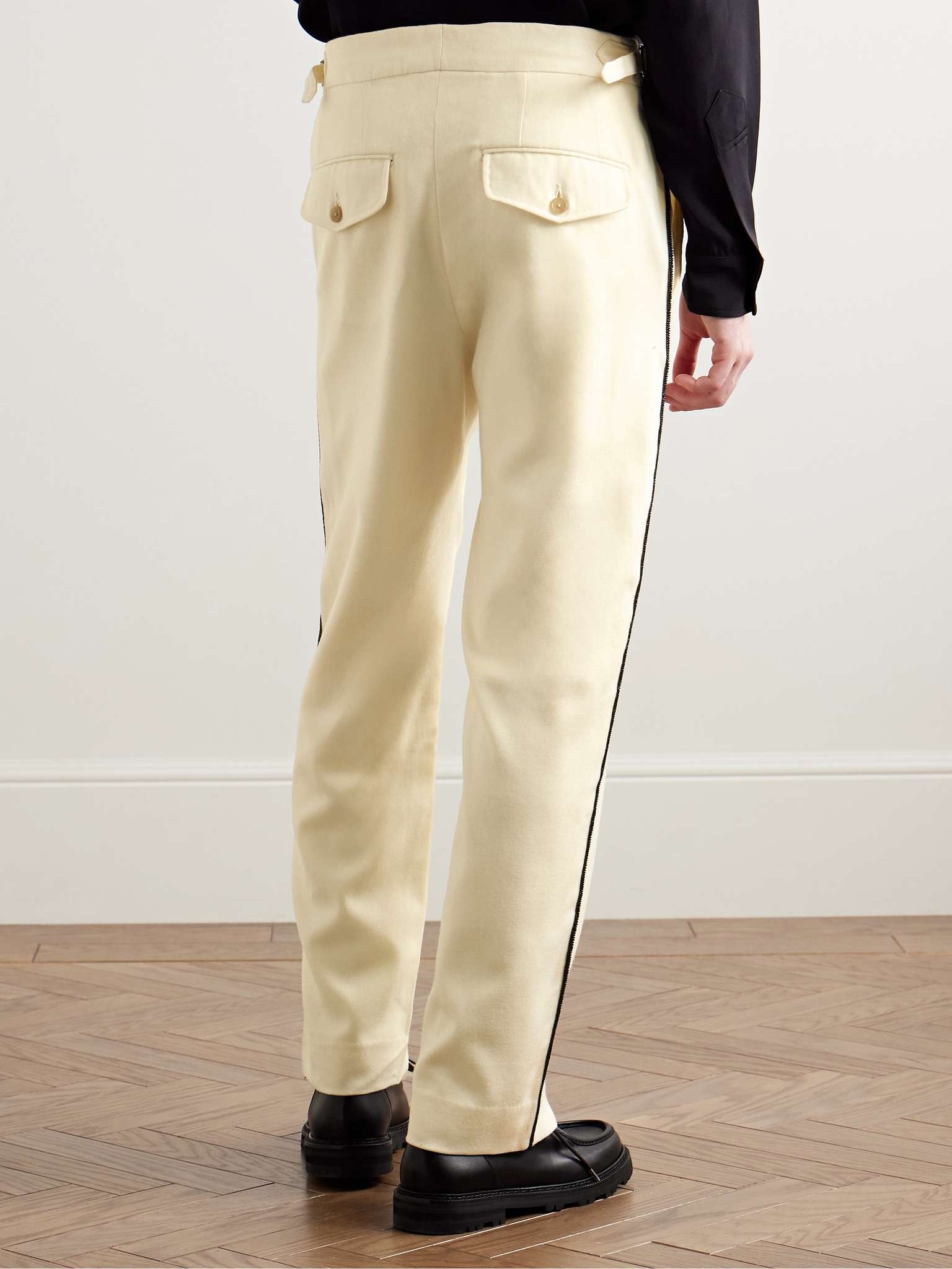 Player Straight-Leg Bead-Embellished Felted Wool-Blend Twill Trousers - 4