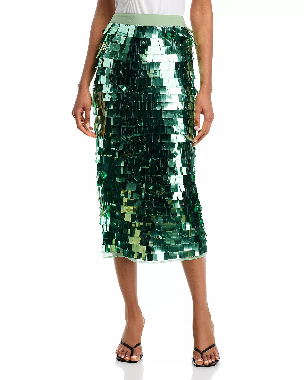 Midi Sequin Pencil Skirt - 1