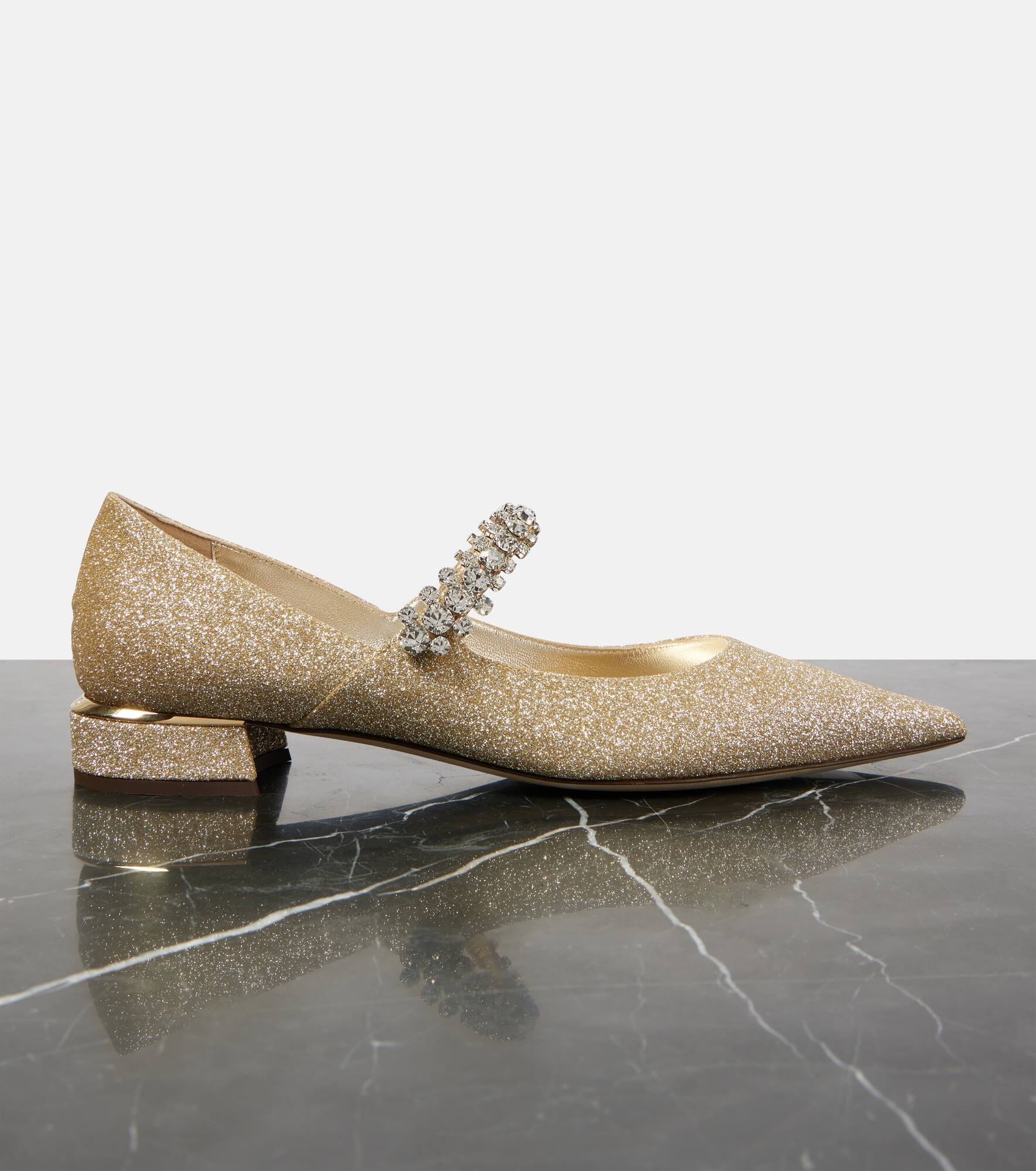Bing embellished glitter Mary Jane flats - 5