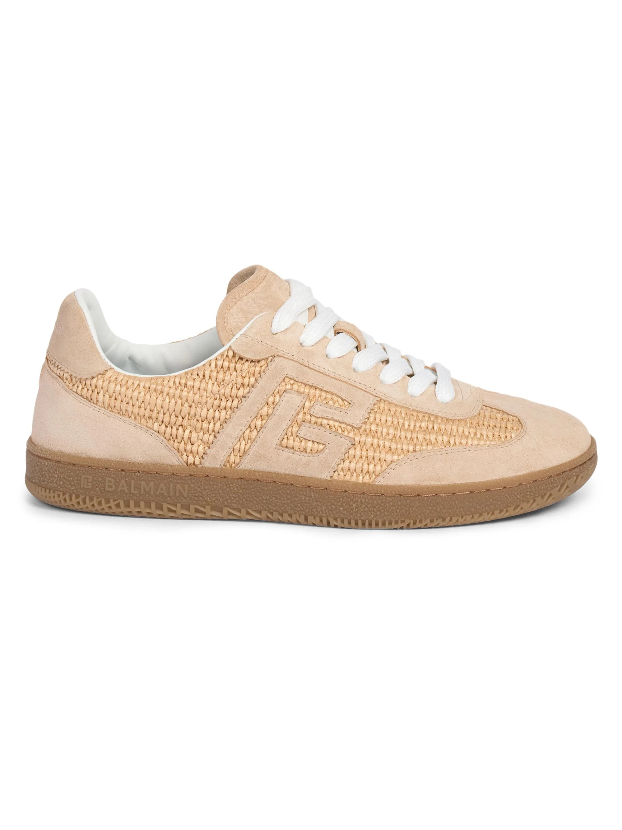 Women's Swan Leather & Raffia Low-Top Sneakers - Naturel - 1