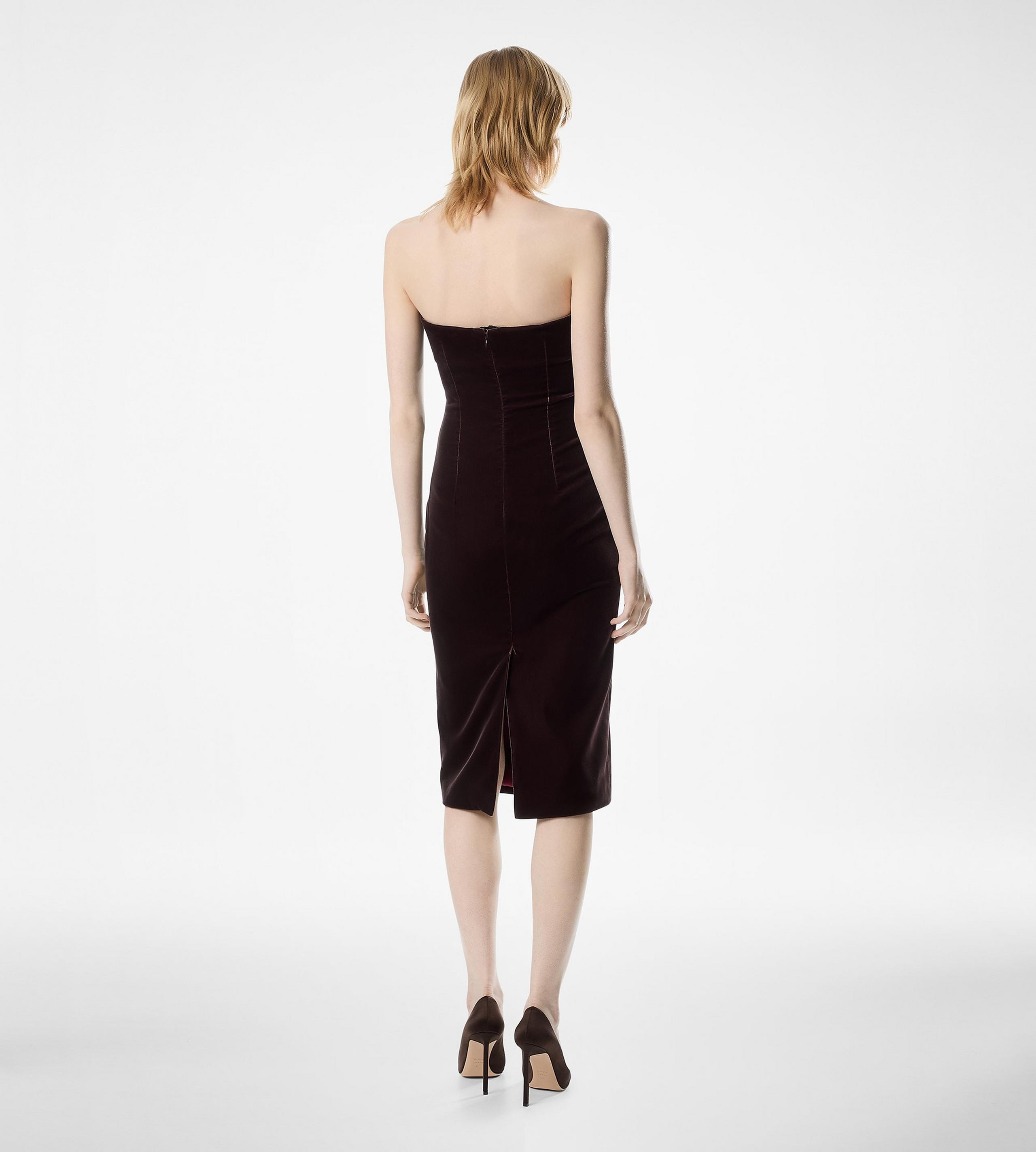 STRAPLESS VELVET COCKTAIL DRESS - 4