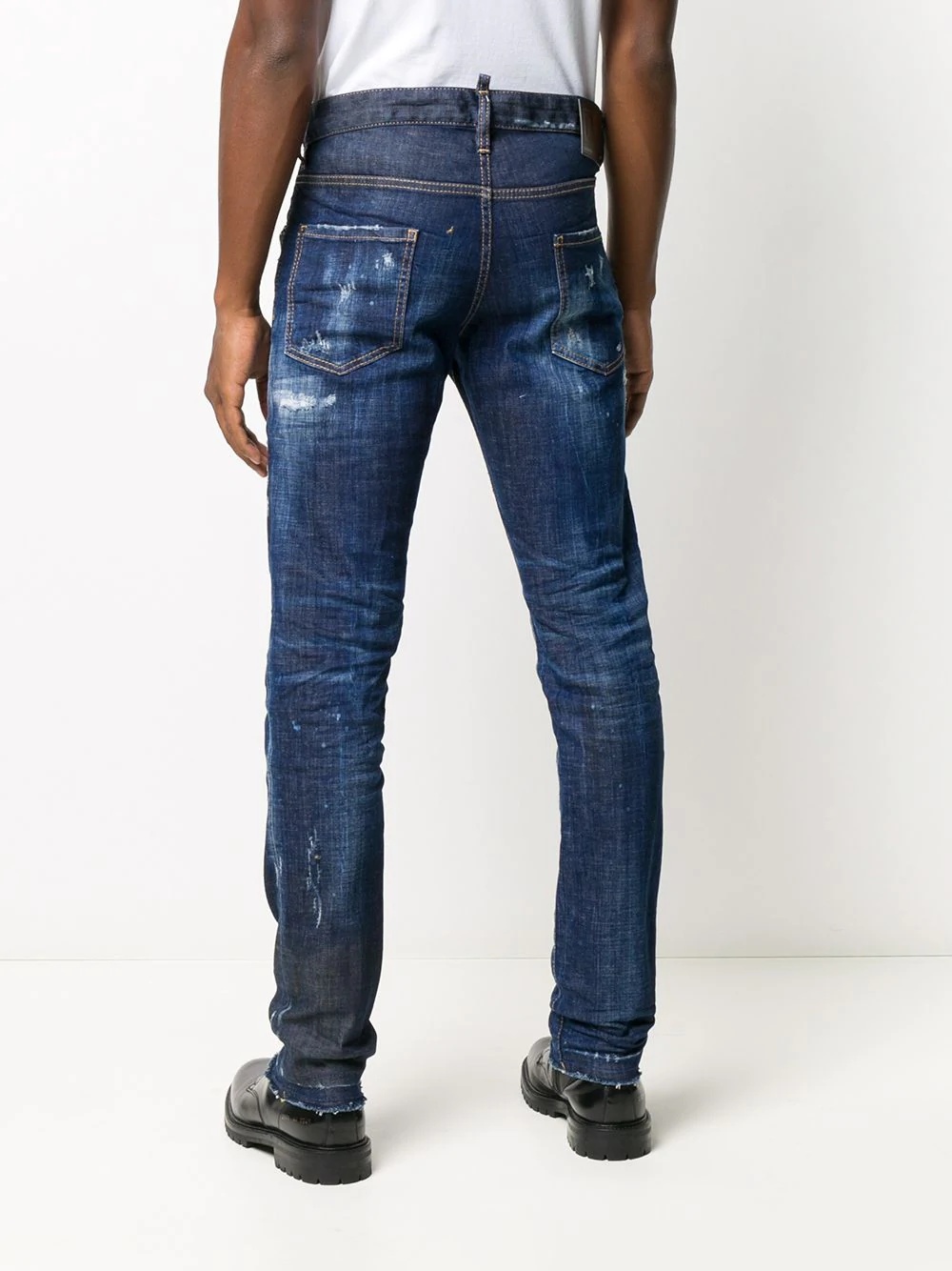 distressed slim-fit jeans - 4