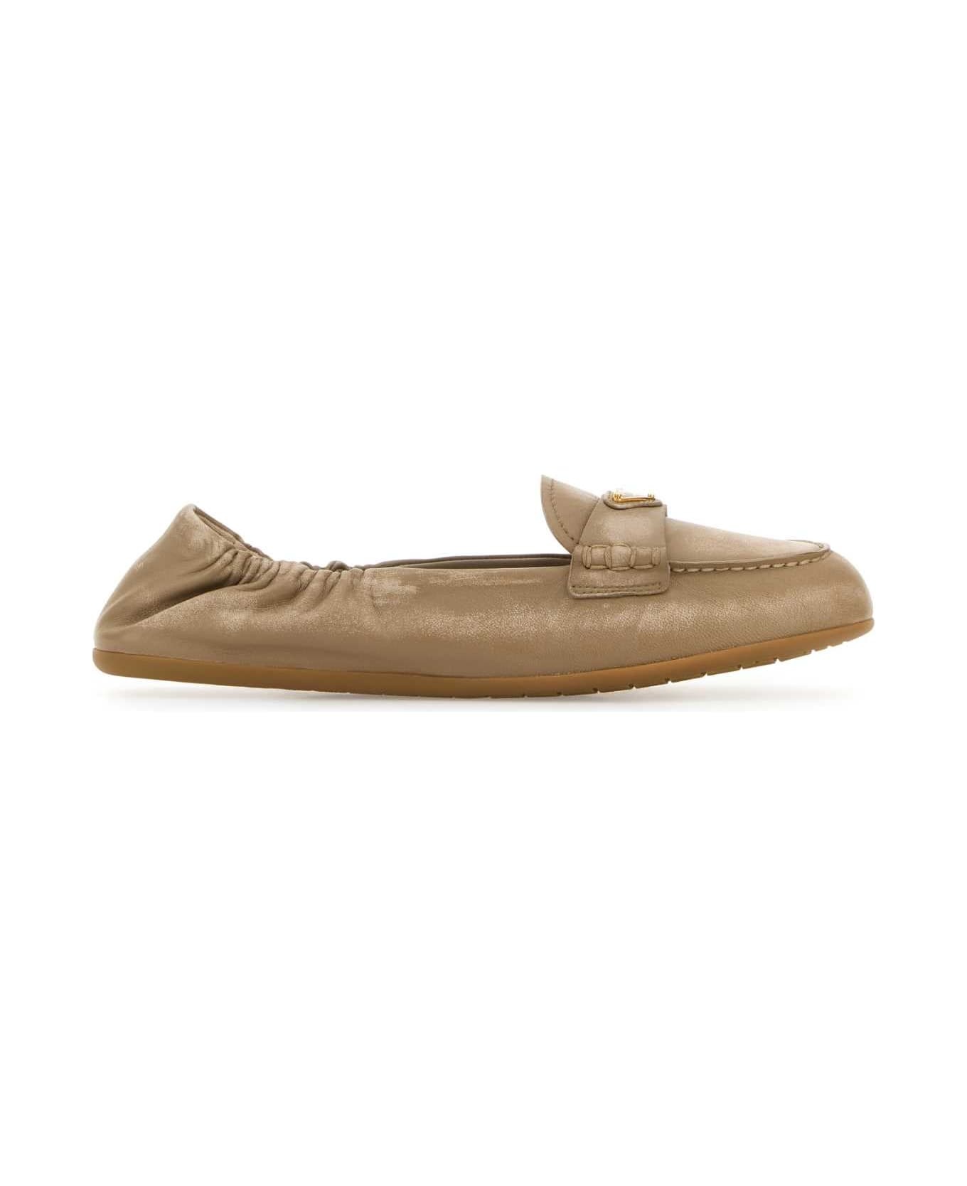 Beige Nappa Leather Loafers - 1